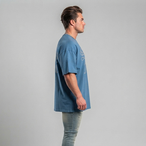 T-shirt surdimensionné personnalisé pour homme avec strass, 100 % coton épais, coupe ample, style streetwear, fabricant OEM ODM de t-shirts pour hommes - Product Image 3