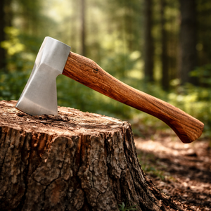Hache en acier inoxydable de haute qualité avec manche en bois, outil de coupe multifonctionnel de qualité industrielle pour l'extérieur - Product Image 4
