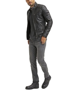Stylish Genuine Leather Varsity <b>Jacket</b> Removable <b>Slim</b> <b>Fit</b> Design Breathable Comfortable Wear Multiple Colors Available for Men - Product Image 1