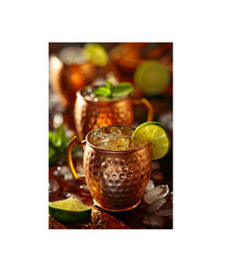 Pure copper Moscow mule <b>mug</b> with natural patina and artisan detailing made for rustic kitchens or <b>vintage</b> collections - Product Image 2