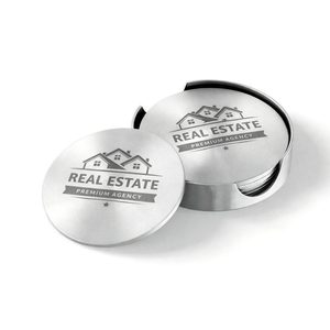 Juego de Posavasos de Metal para Bebidas con Soporte, Personalizado con Logotipo Impreso en Acero Inoxidable, para Restaurantes Italianos - Product Image 5