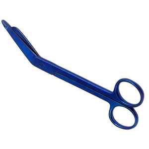 Tijeras Curvas para Vendajes Lister de Grado Médico, Diseño Simple en Color Azul, Utilizadas en Tratamientos Médicos - Product Image 3