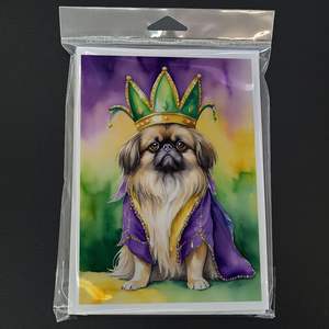 Pekingese การ์ดอวยพรราชาแห่งมาร์ดิกราส์, การ์ด A7เปล่า8ใบพร้อมซองจดหมายแปลกๆขนาด5x7 - Product Image 3