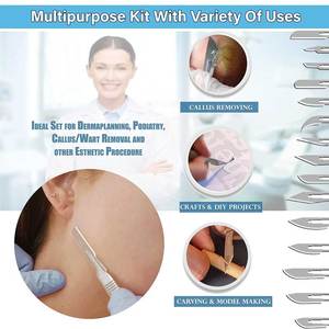 Kit profesional de dermaplaning 10r con 100 cuchillas, herramientas precisas para esteticistas, kit de exfoliación para el cuidado facial de la piel. - Product Image 2
