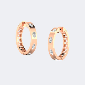 ต่างหูเพชรทรงหยดน้ำแบบผสม 2.00 กะรัต ติดตั้งด้วยแบบ Prong Set - Product Image 5