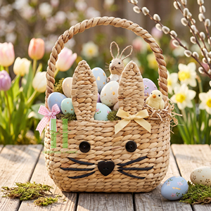Best Seller Hand <b>woven</b> <b>Baskets</b> With Handle Customize Sizes Variety Colors For Easter Decorations and Home Decor From Vietnam - Product Image 6