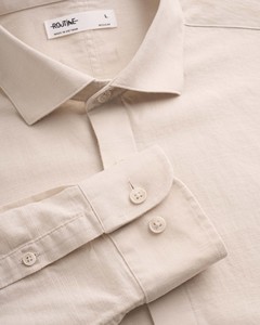 Men's Autumn Long-Sleeve 100% Cotton Knitted Solid Printed Regular Fit Breathable Casual Shirt Turn-<b>down</b> Collar Single Button - Product Image 4