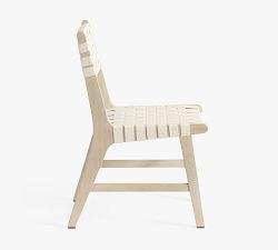 Chaise de salle à manger ergonomique moderne en bois de teck avec finition Biscotti, assise et dossier en corde, écologique et empilable pour entrepôt et école - Product Image 2