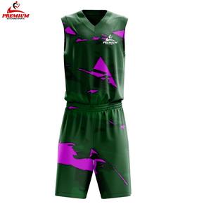 Uniforme de basketball avec logo imprimé par sublimation, brodé, vente en gros, personnalisé, anti-UV, séchage rapide, évacuation de l'humidité, grande taille, service OEM - Product Image 1