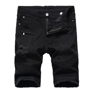 Pantalones Cortos Vaqueros Personalizados para Hombre, Novedad, Gran Venta, Lujo, Negros, Desgastados, de Moda - Product Image 1