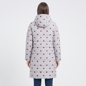 <b>Women's</b> <b>Belted</b> Dot Pattern Puffer Jacket Hooded Long Quilted Winter <b>Coat</b> Sublimation Hot Padded Outdoor Fashion Casual Outerwear - Product Image 6