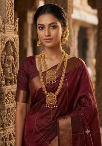 Collar corto y aretes Jhumka a juego de Lord Venkateswara Balaji, conjunto de joyería divina para uso festivo. - Product Image 4