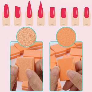 Limes à ongles miniatures jetables en acier inoxydable orange, double face, grain 100, 9 cm, emballage en boîte colorée pour manucure - Product Image 4