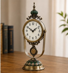 Horloge de bureau moderne, mécanique, sonnerie horaire, fonctionnement silencieux, décoration de maison haut de gamme, idées de cadeaux uniques, cadeau du Nouvel An, objet de collection - Product Image 5