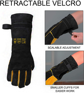 High-Temperature Heat & Fire Resistant Safety Welder <b>Gloves</b> Top Cowhide Leather <b>Gloves</b> Comfortable For Welding Industrial Work - Product Image 5