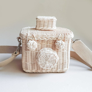 Kid toy basket direct from factory natural rattan <b>camera</b> baskets boho inspired kids accessories - Product Image 1