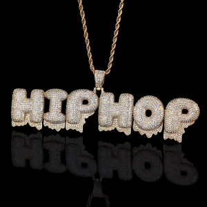 Pendentif Moissanite WIPWOP style Hip Hop Drip, Collier Prénom en Argent 925 Iced Out - Product Image 3