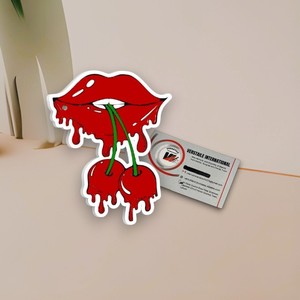 Hot Red Lips Cherry Kiss Lash Tiles Eyelash Extension Plate Acrylic Magnetic Flower Rectangle Eco-Friendly Cute - Product Image 4