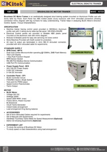 Kitek มอเตอร์ DC เทรนเนอร์อุปกรณ์การศึกษาที่มีอลูมิเนียม & ABS ก่อสร้างพลาสติก KMT-02แบบจำลองพลังงานไฟฟ้า - Product Image 4