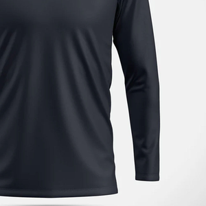 Men Casual Knitted Blank Quick Dry Breathable Solid Slim <b>Fit</b> Muscle Sports Workout Fitness <b>Long</b> Sleeve Front Logo <b>T</b>-<b>Shirt</b> - Product Image 1