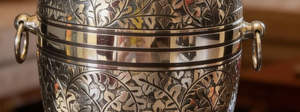 Urne funéraire en métal plaqué argent ornée, vente en gros directe du fabricant, pour cendres humaines adultes, fournitures funéraires - Product Image 2