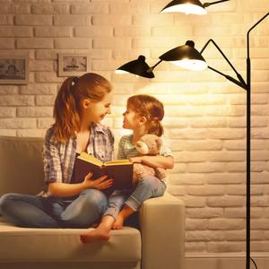 Lampe sur pied moderne noire en forme d'arc avec abat-jour en verre pour éclairage de lecture à côté du canapé - Product Image 3