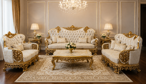 Imperial <b>Gold</b> Leaf Hand-Carved Living Room <b>Sofa</b> Set Buy Top Selling <b>Gold</b> Carved Wood Living Room Furniture with Blue Upholstery - Product Image 6
