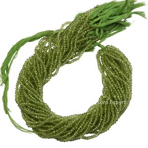 เพอริดอทดิบสีเขียวธรรมชาติ ขนาด 3 ถึง 5 มม. รูปทรงรอนเดลล์ ลูกปัดหินร้อยเป็นเส้น ขายส่งจากผู้ผลิต สำหรับทำสร้อยคอสำหรับงานแต่งงาน - Product Image 1