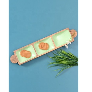 ถาดเสิร์ฟไม้สี่เหลี่ยมลายไม้โบราณเป็นมิตรต่อสิ่งแวดล้อมพร้อมของตกแต่งพิเศษ3ขนาดตามสั่ง - Product Image 2