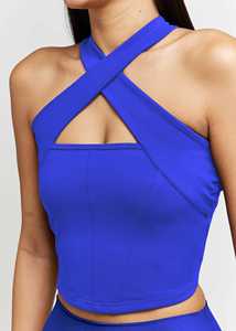 Soutien-gorge de sport pour femme en promotion – Haute qualité, extensible dans 4 directions, respirant, écologique, élasticité moyenne, XS personnalisable à l'avant - Product Image 6