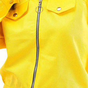 Combinaison cargo jaune pour femme avec fermeture éclair sur le devant, manches longues, col rabattu, tenue décontractée, printemps, respirante, en polyester tissé - Product Image 6