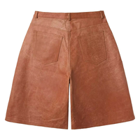 Shorts cargo de travail pour homme en cuir suédé, taille haute, double genouillère pour protection, effet délavé personnalisé