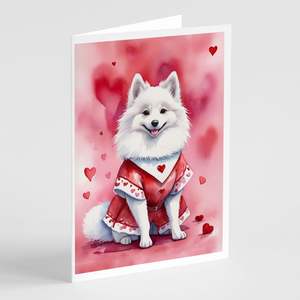American Eskimo Whimsical A7 Tamaño 5x7 Paquete de 8 tarjetas de notas en blanco con sobres 'My Valentine' Tarjetas de felicitación - Product Image 1