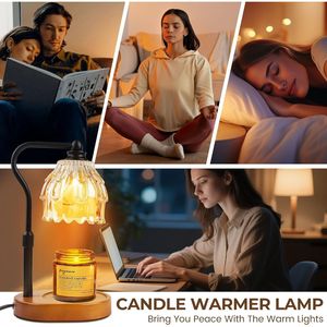 Wireless Remote Control Dimmable Candle Warmer Lamp with <b>Timer</b> Height Adjustable Wax Melts for Jar Candles - Product Image 5