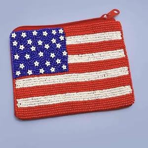 Monedero de tela bordado a mano con cuentas de cristal multicolor, hermoso y personalizado, para mujer, a la moda. - Product Image 5