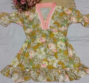 Nuevas Kurtis de Poliéster y Rayón con Estampado Floral para Mujer, Corte Holgado, Estilo Casual Midi, con Detalles en Rosa, Estilo Indio-Pakistaní, para Usar en Verano, Kurtis Cortos - Product Image 6