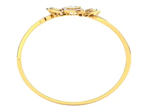 18K Solid Gold <b>Lab</b> Grown Diamond Bracelet 2.5ct Emerald Halo <b>Botanical</b> Leaf Bangle Women Fine Jewelry OEM Direct Factory - Product Image 4