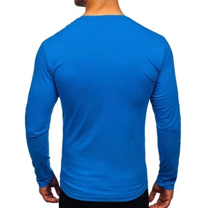Men's Slim Fit 180 Grams 100% Cotton T-Shirt Long Sleeve O-Neck Breathable Quick Dry Street Wear Embroidery Logo Plain Blank - Product Image 3