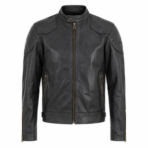 Chaqueta Safari de Cuero Vacuno para Hombre, con Logotipo en la Espalda, Cierre de Cremallera, Impermeable, Ecológica, de Secado Rápido, Transpirable, Elegante y Casual - Product Image 1