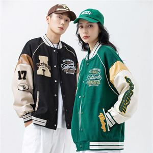 Stylish Letterman Varsity <b>Jacket</b> for <b>Men</b> High Quality Fabric Custom Design Wholesale Manufacturer Supply Contrast Color Fleece - Product Image 6