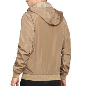 Veste bomber coupe-vent pour homme avec capuche amovible, fermeture éclair, couleur unie, polyester, vêtements d'extérieur, vêtements d'hiver, veste de randonnée - Product Image 6