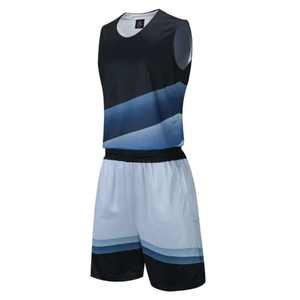 Ensemble d'uniformes de basketball sans manches à col en V, séchage rapide, respirant, polyester/coton, taille élastique, logo personnalisé sur le devant, nom de l'équipe, maillot - Product Image 1