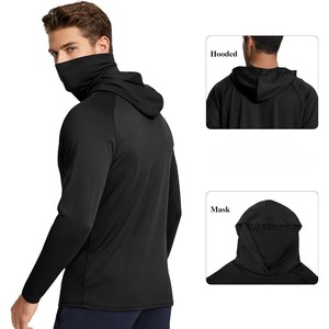 Camiseta de Pesca 2026 Nueva de Alta Calidad para Hombre, Negra, Manga Larga, con Capucha, Protección Solar UPF 50 Anti-UV, con Máscara Facial Integrada - Product Image 2
