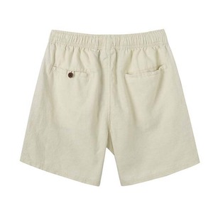 กางเกงขาสั้นผ้าฝ้ายสีเทา เนื้อผ้าคอตตอนผสม นุ่มสบาย เอวผูกเชือก เหมาะสำหรับใส่ลำลอง ออกกำลังกาย หรือพักผ่อน บริการรับผลิตแบบ OEM พร้อมบริการสกรีนโลโก้ - Product Image 4