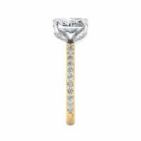 Bague de fiançailles en diamant naturel taille radiant, halo caché, pavé, solitaire, en or 18 carats, sertie à griffes, pour demande en mariage, certifiée IGI