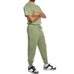 Summer Customized Men High Quality Medical Uniforms Men Short Sleeve Breathable Nurse Hospital <b>Scrubs</b> <b>Sets</b> - Product Image 1