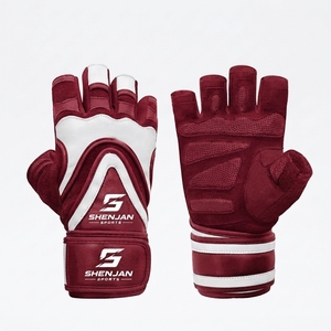 Guantes de Gimnasio de Cuero Originales Unisex para Fitness, Ejercicio y Levantamiento de Pesas, Guantes de Gimnasio de Cuero de Medio Dedo, Nuevos - Product Image 6