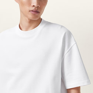 Camiseta de Alta Calidad para Hombre, Blanca, Lisa, 220g, Holgada, Oversize, Manga Corta, Cuello Redondo, Informal, de Algodón Jersey - Product Image 5