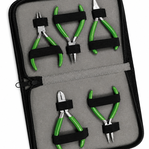 Jewelry <b>Pliers</b> <b>Set</b> 5Pcs Green Stainless Steel For DIY Jewelry Making Tools With Carry Case - Product Image 3