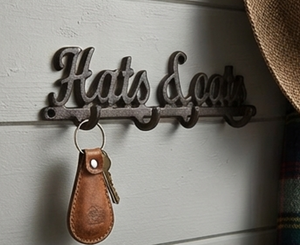 Premium Hats & Coats Wall Mounted Metal <b>Hook</b> Rack 4 <b>Hooks</b> Vintage Style Rust Resistant Coat Hat Storage - Product Image 6
